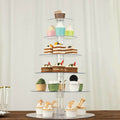 6-Tier Acrylic Round Cupcake Stand 22" Clear - Heavy Duty Easy To Assemble Dessert Tower Holder Pastry Display with Film Sheets for Weddings & Parties