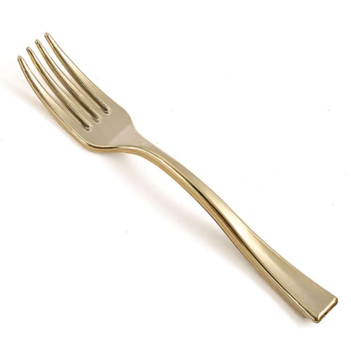 24-Pack Plastic Mini Dessert Forks 4" Gold - Heavy Duty Disposable Appetizer Forks