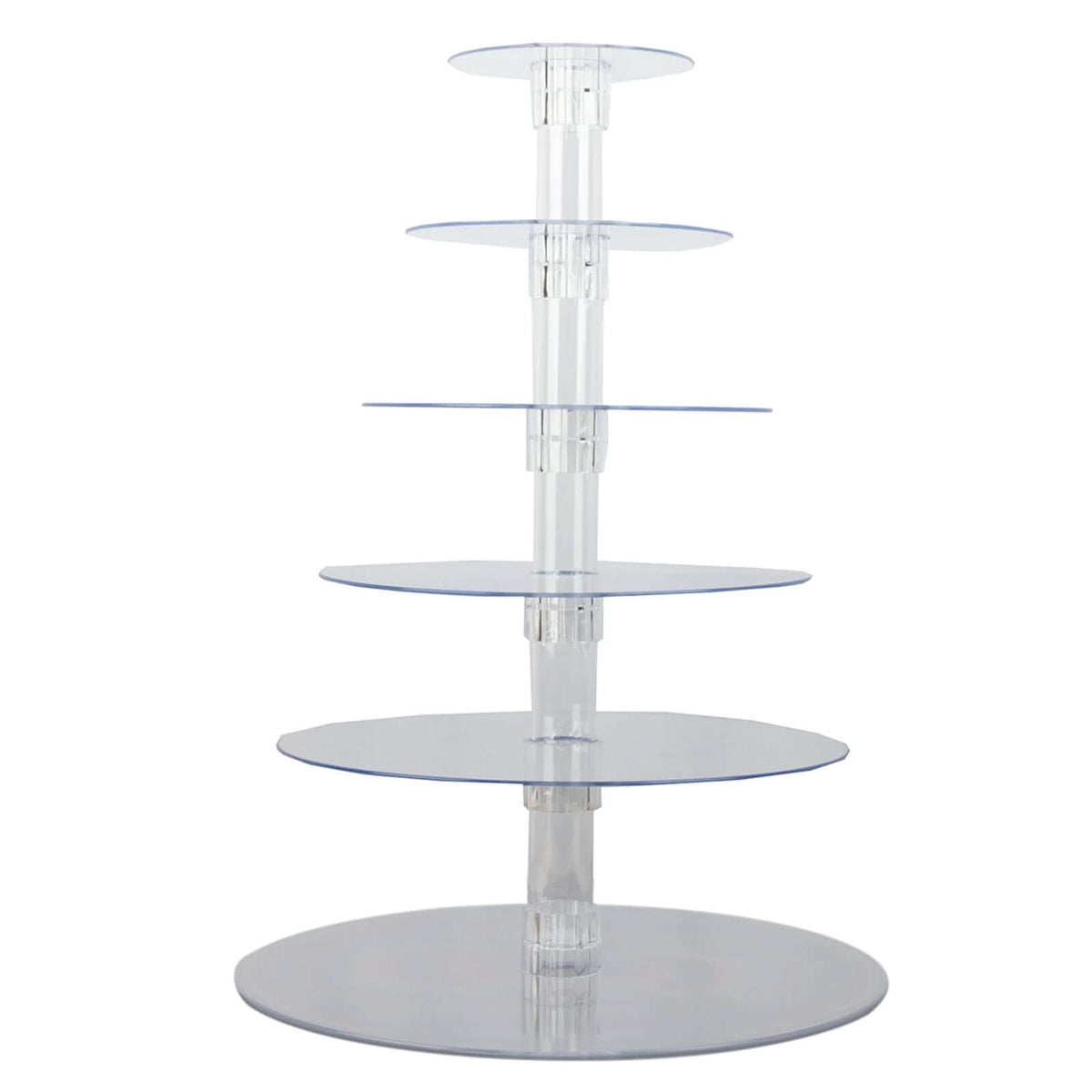 6-Tier Acrylic Round Cupcake Stand 22" Clear - Heavy Duty Easy To Assemble Dessert Tower Holder Pastry Display with Film Sheets for Weddings & Parties